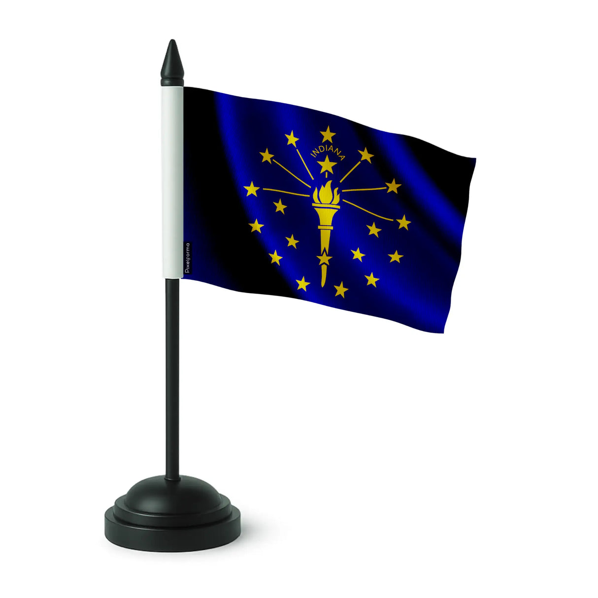 Drapeau table indiana polyester avec socle plastique noir