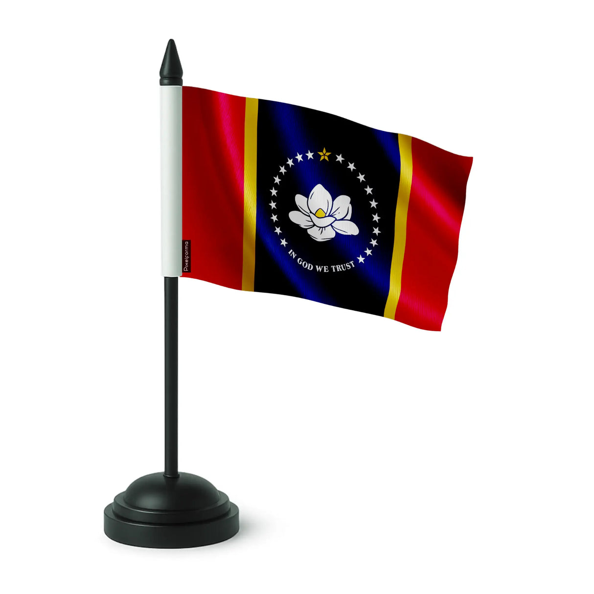 Drapeau table mississippi polyester socle plastique noir