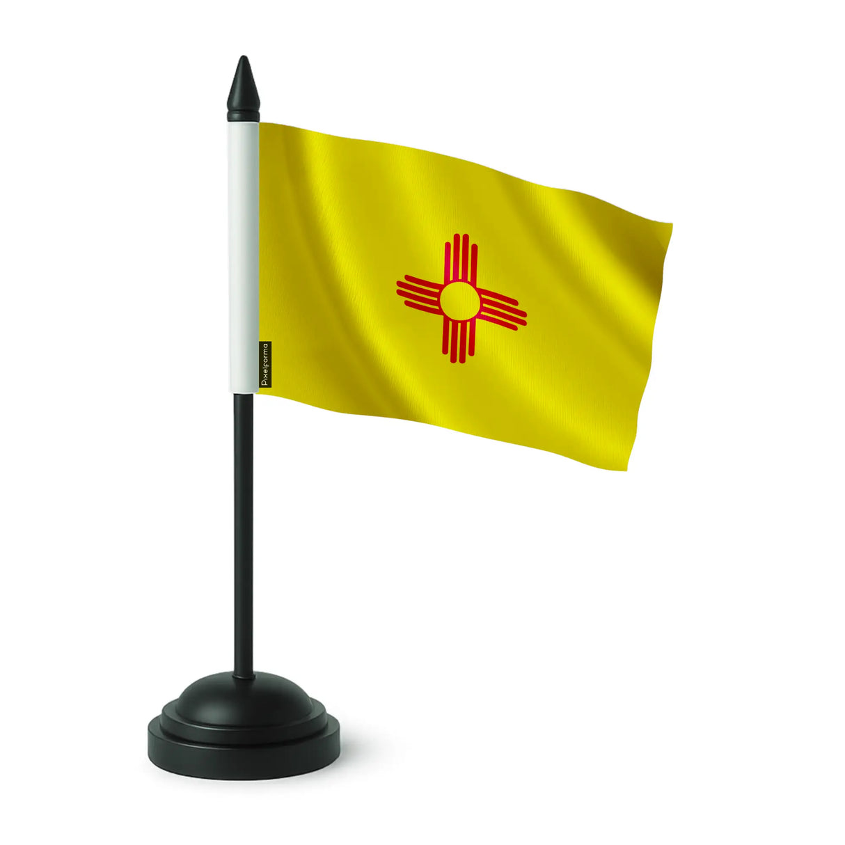 Drapeau table nouveau-mexique polyester socle plastique noir