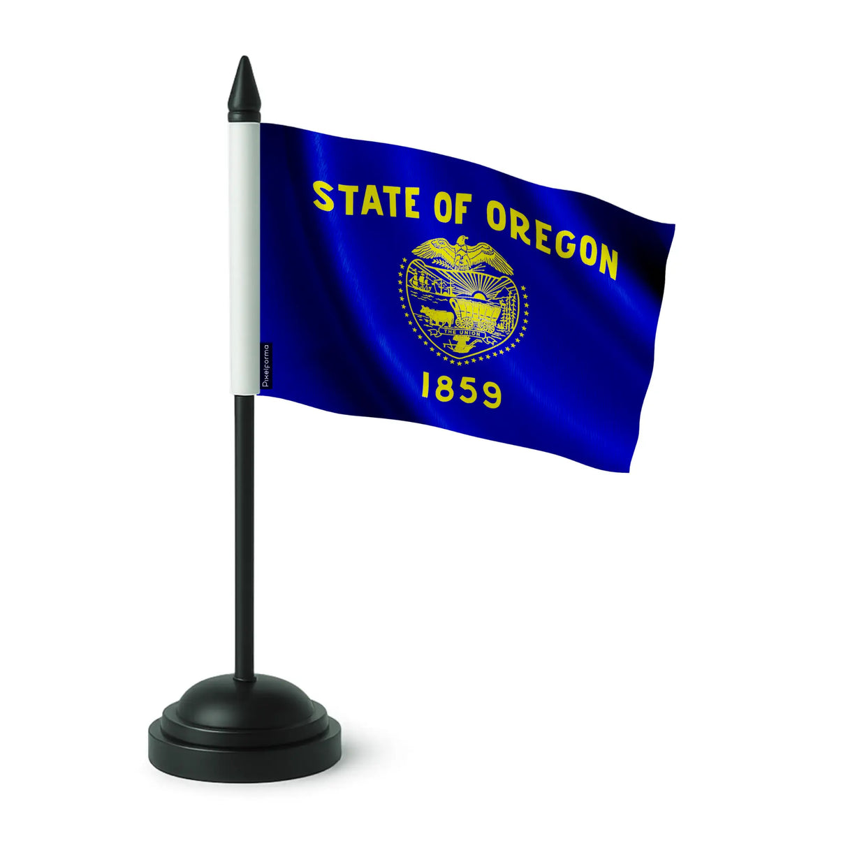 Drapeau table oregon polyester socle plastique noir