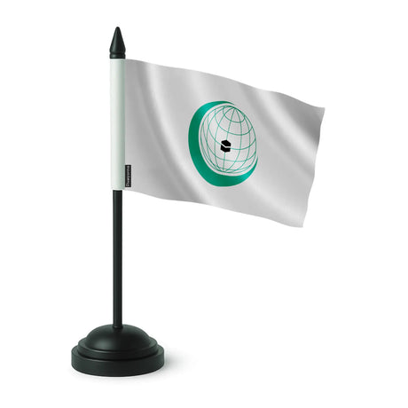 Drapeau table organisation coopération islamique polyester noir