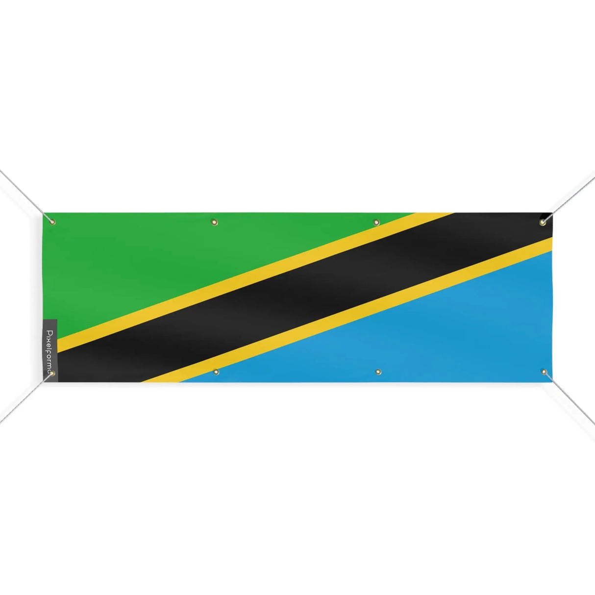 Drapeau tanzanie polyester résistant œillets usage extérieur