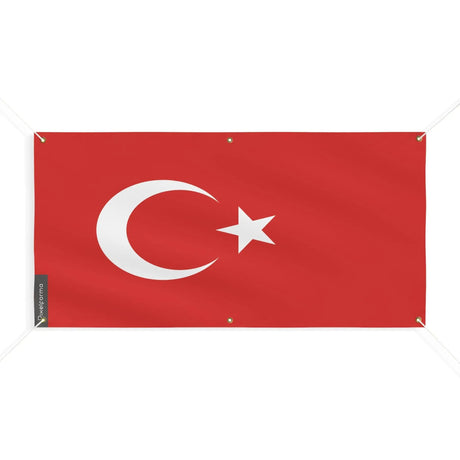 Drapeau turquie polyester résistant avec œillets robustes