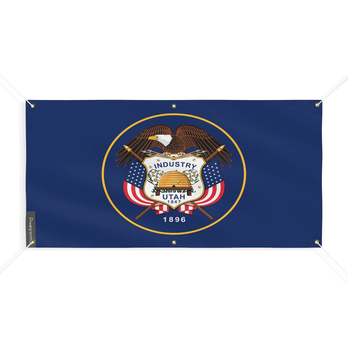 Drapeau utah polyester résistant aux intempéries 6 œillets