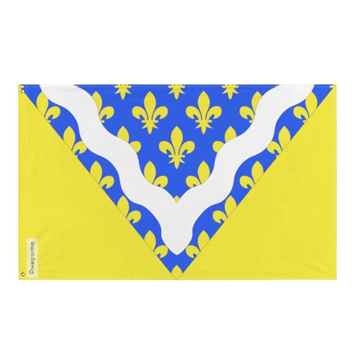 Drapeau val-de-marne polyester résistant œillets à gauche