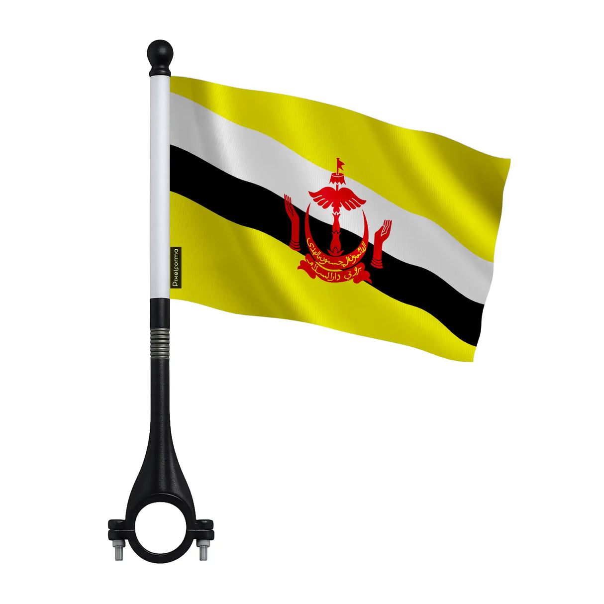 Drapeau vélo brunei en polyester pour visibilité optimale