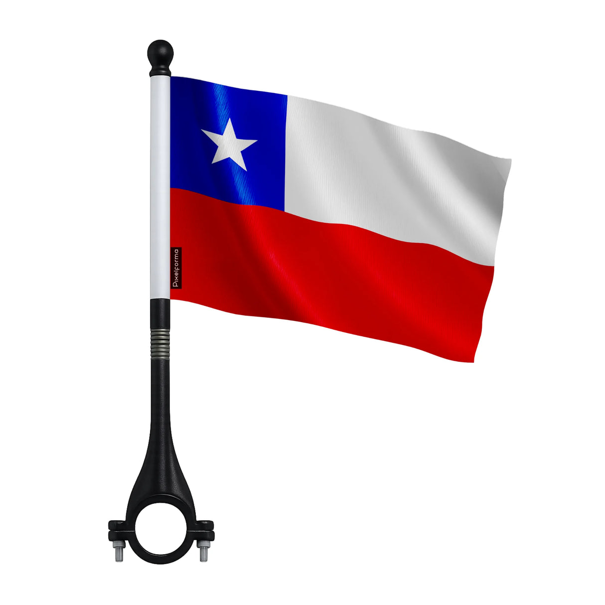Drapeau vélo chili en polyester pour visibilité optimale