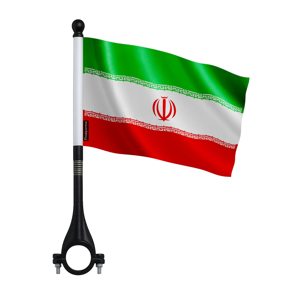 Drapeau vélo iran en polyester pour visibilité optimale