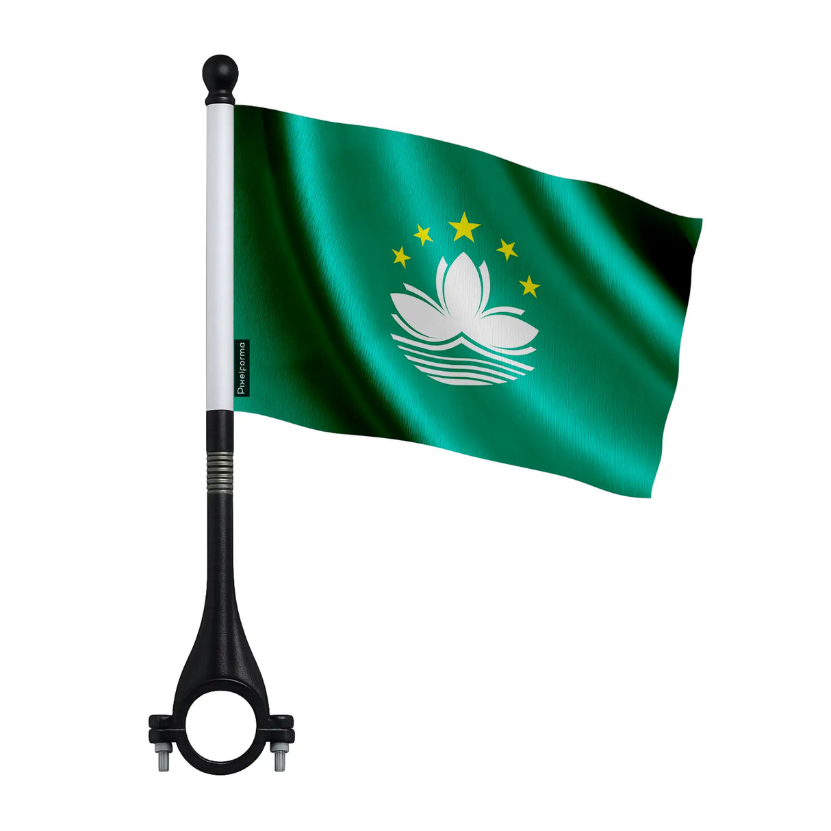 Drapeau vélo macao en polyester pour fixation sur guidon