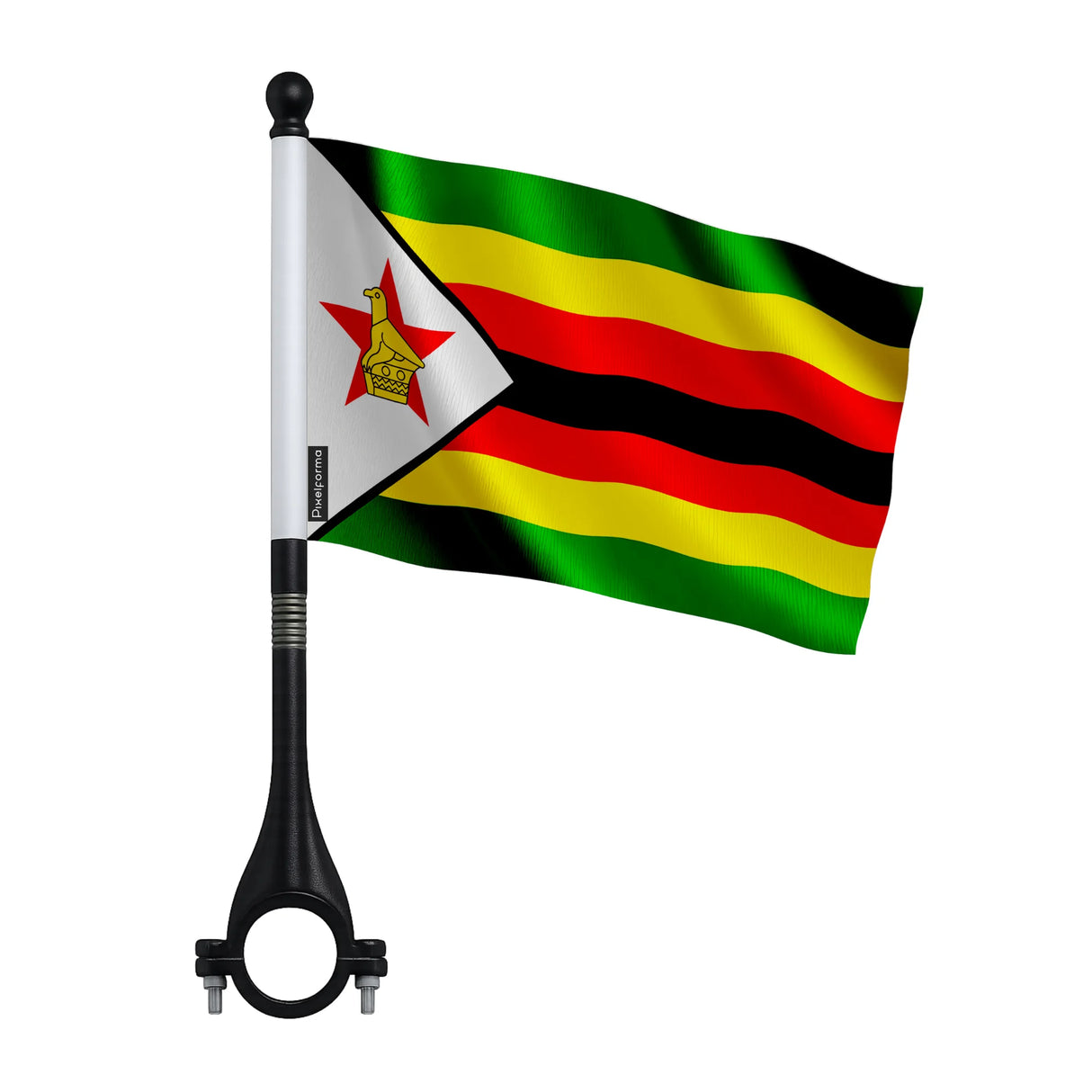 Drapeau vélo zimbabwe en polyester pour montage facile