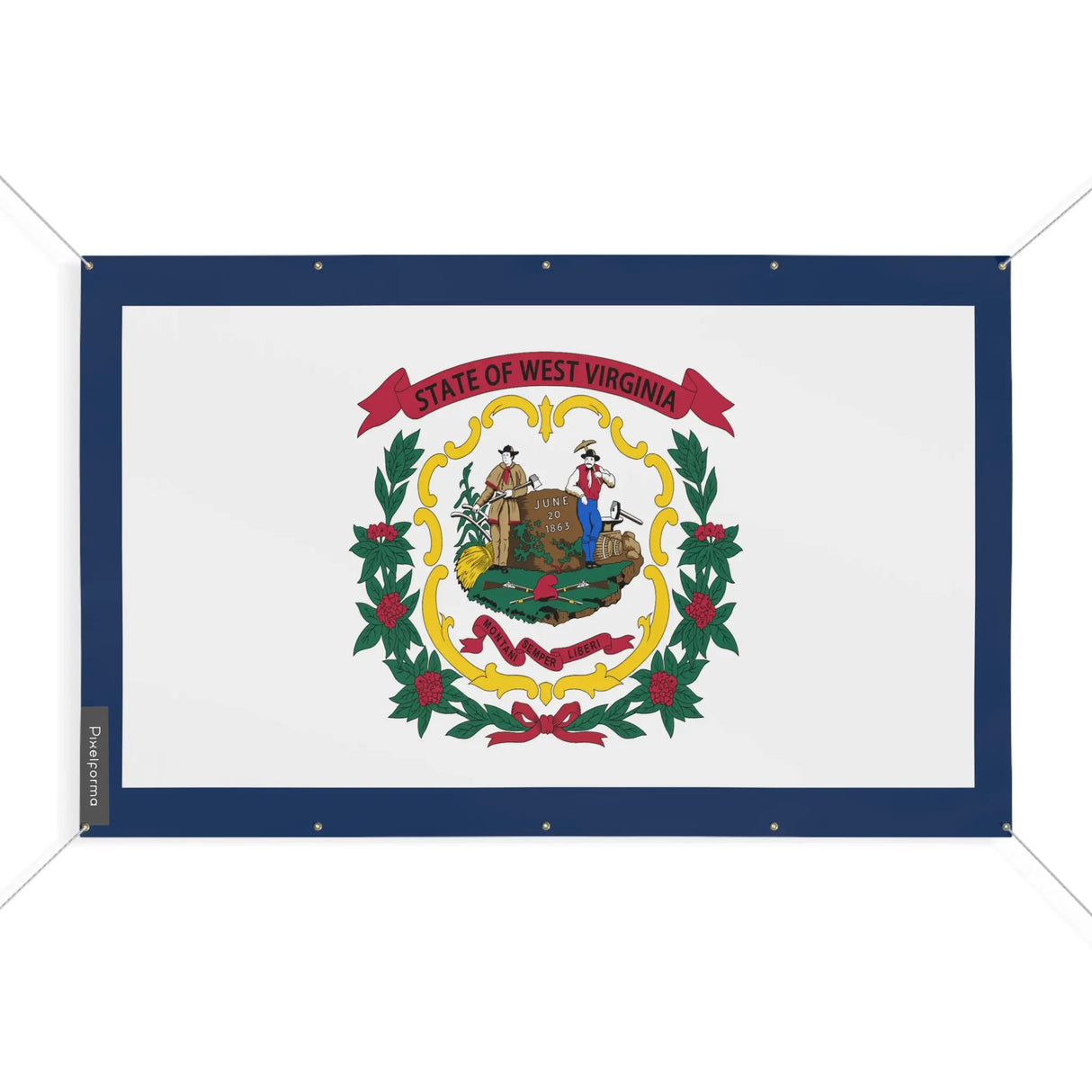 Drapeau virginie-occidentale polyester résistant aux intempéries