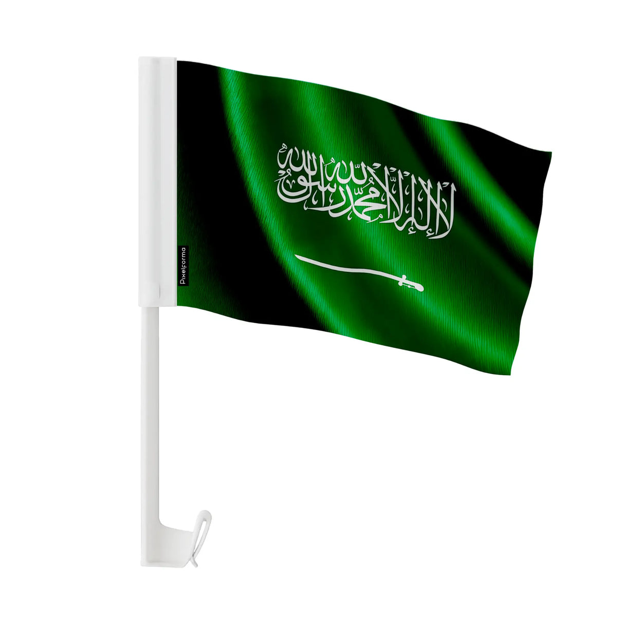 Drapeau voiture arabie saoudite polyester fixation fenêtre