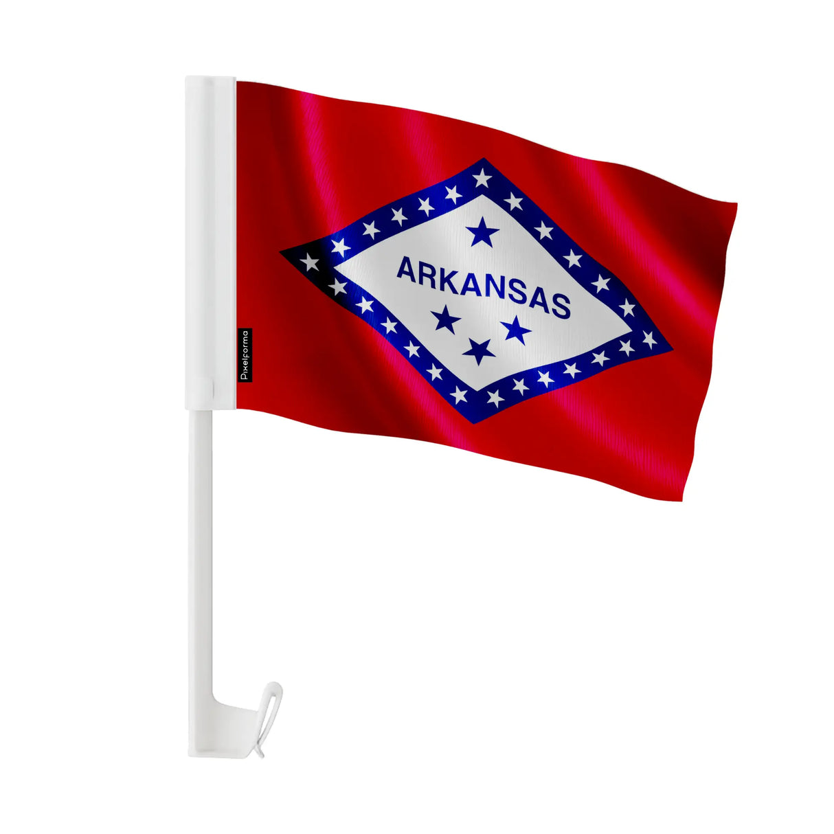 Drapeau voiture arkansas en polyester fixation sur fenêtre