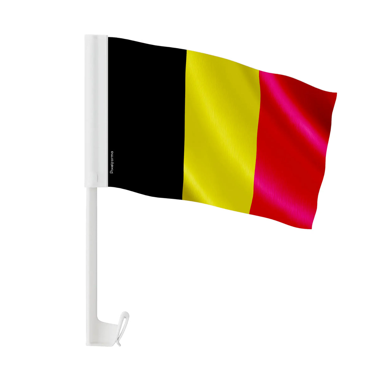 Drapeau voiture belgique en polyester fixation fenêtre