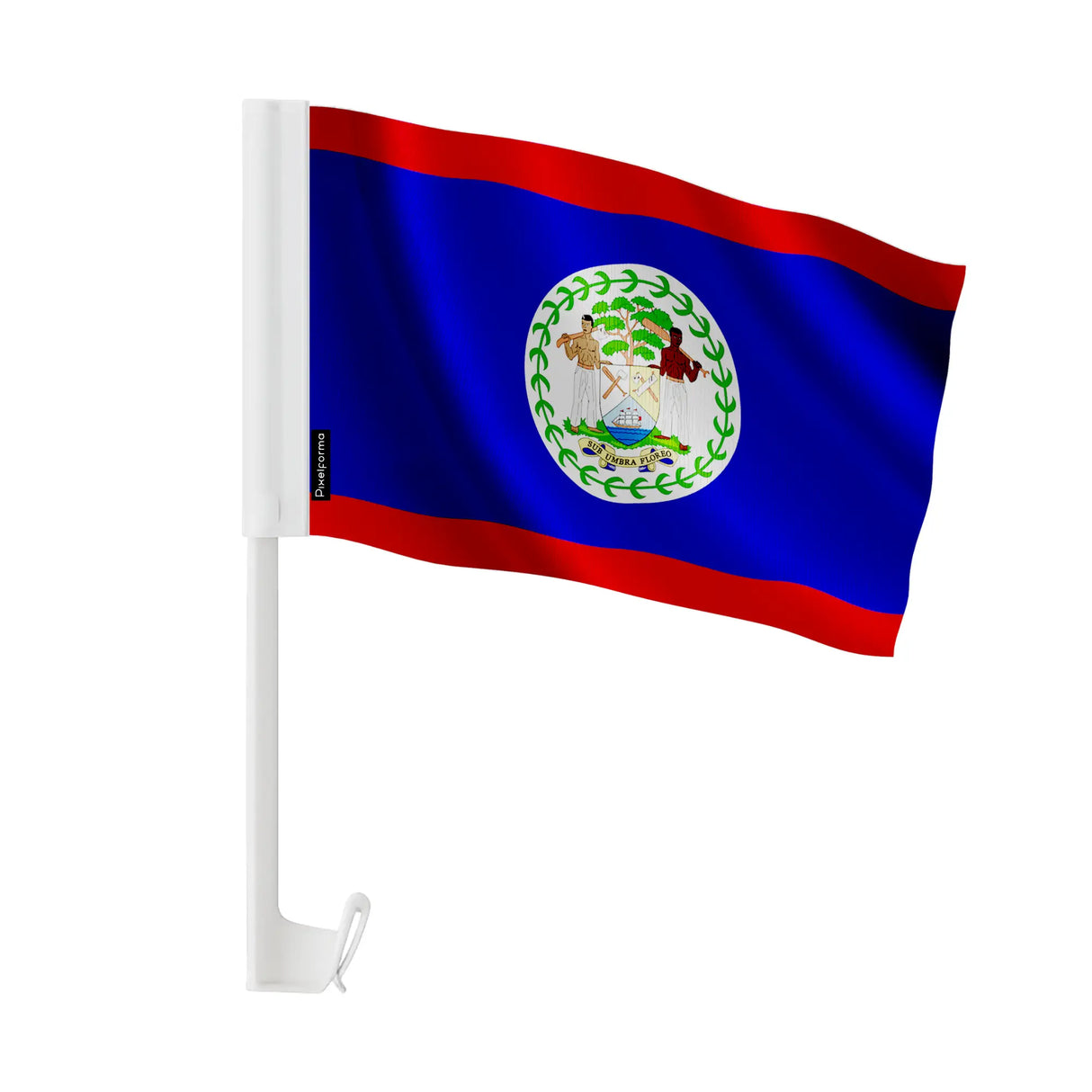 Drapeau voiture belize polyester fixation fenêtre résistante