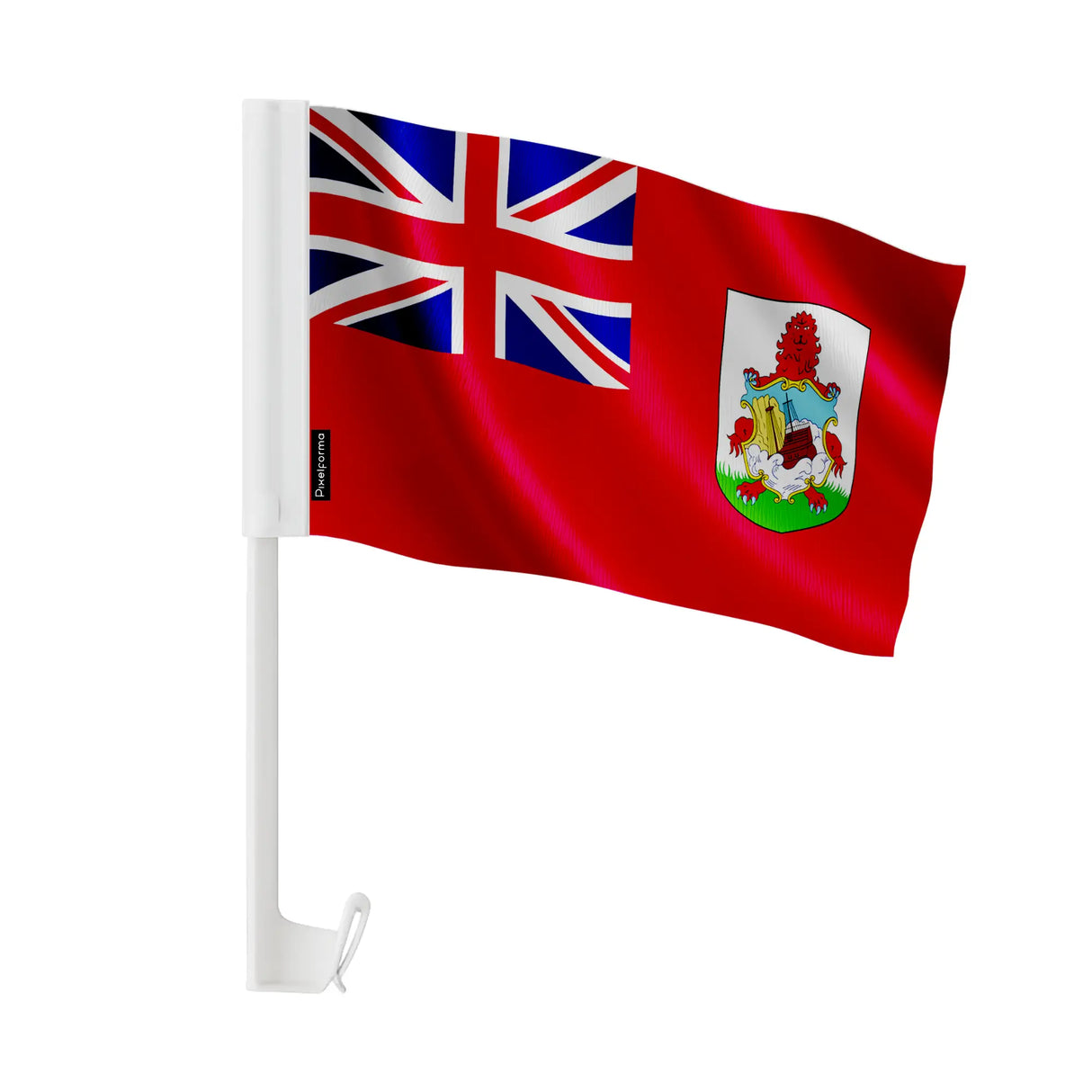 Drapeau voiture bermudes polyester fixation sur fenêtre