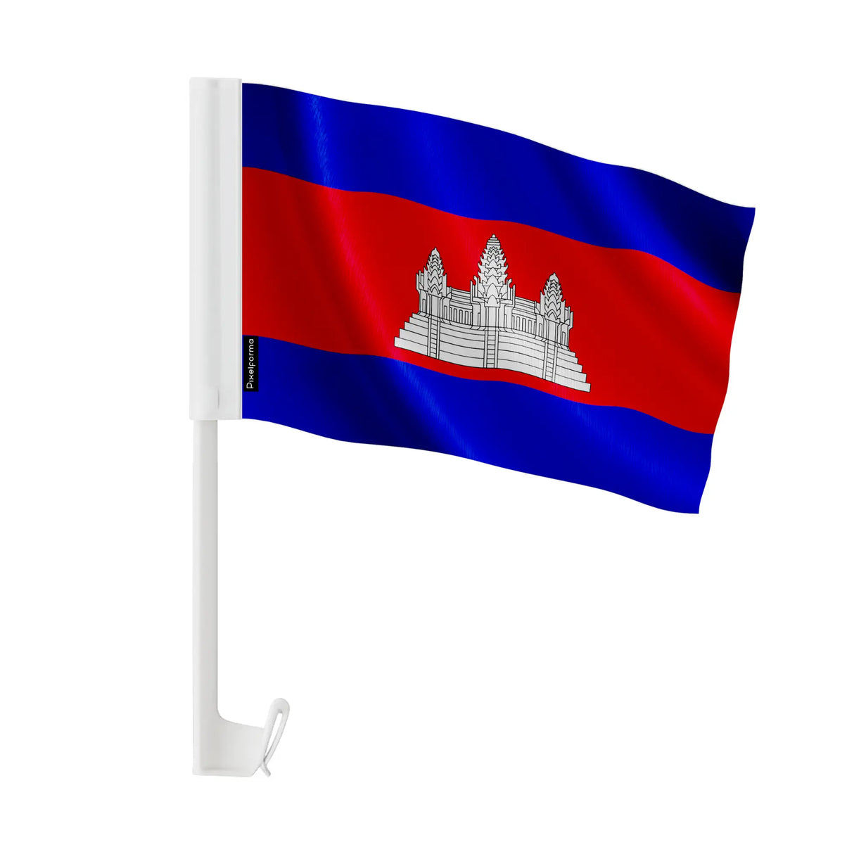 Drapeau voiture cambodge polyester fixation sur fenêtre
