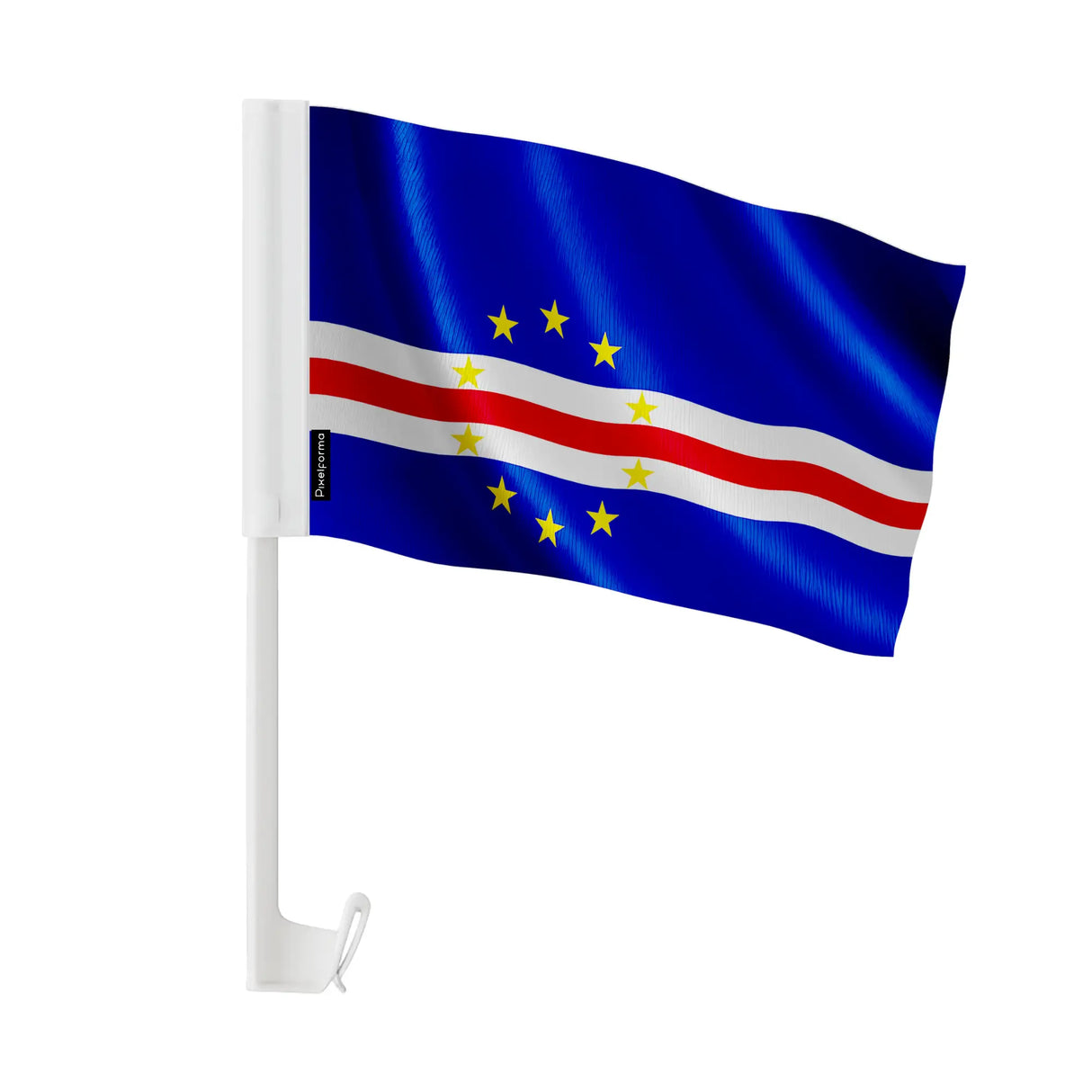 Drapeau voiture cap-vert polyester fixation fenêtre robuste