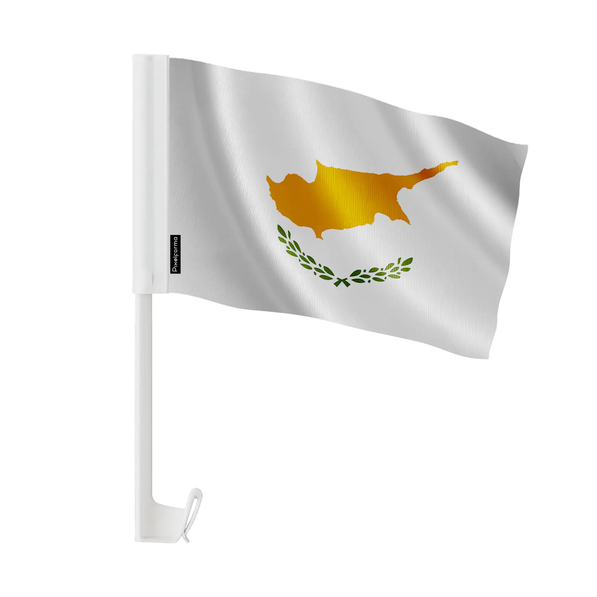 Drapeau voiture chypre polyester fixation fenêtre durable