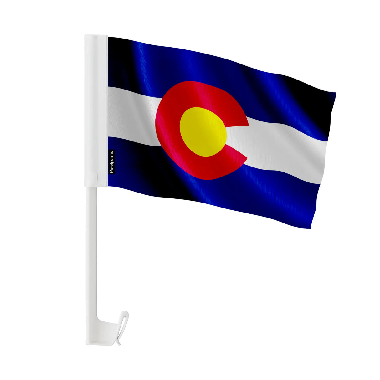 Drapeau voiture colorado polyester fixation vitre latérale