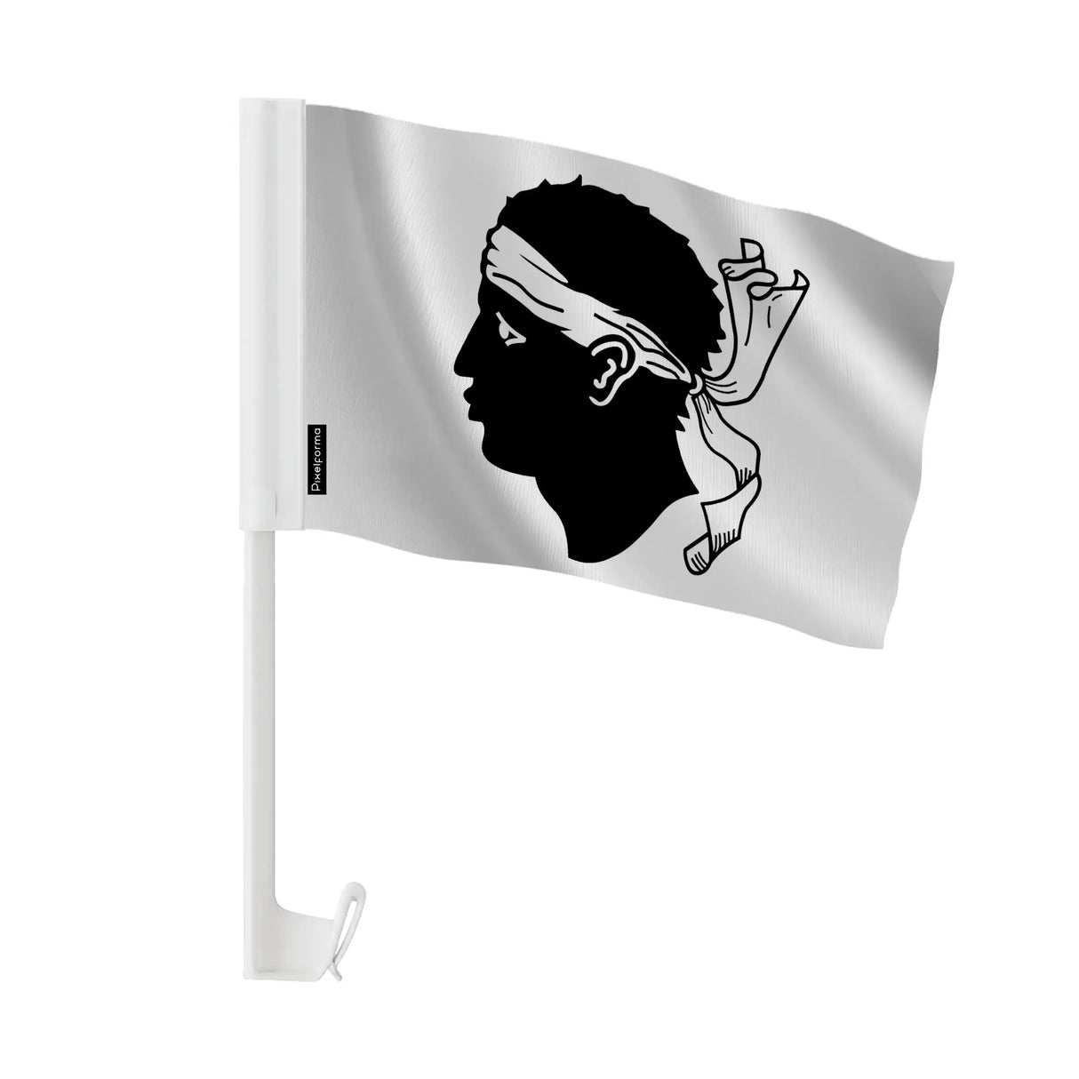 Drapeau voiture corse polyester fixation fenêtre résistante