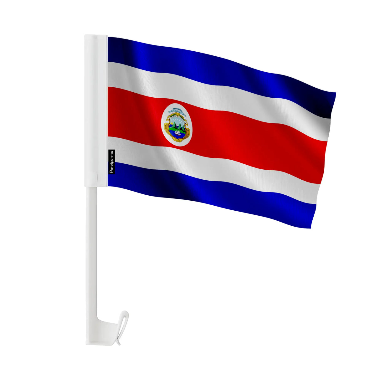 Drapeau voiture costa rica polyester fixation fenêtre
