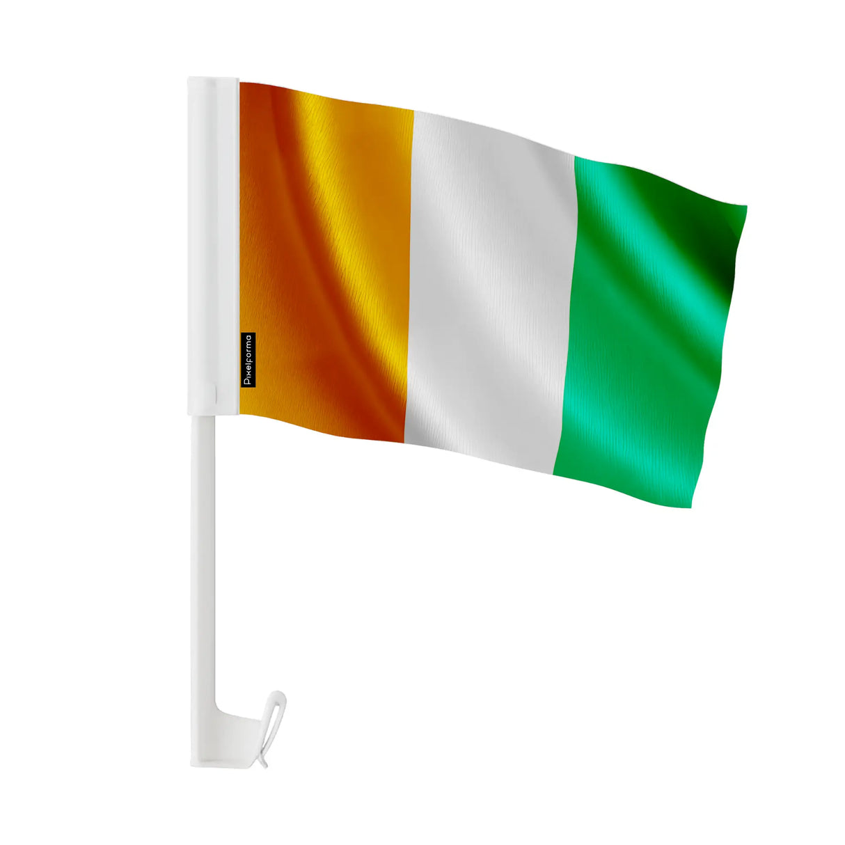 Drapeau voiture côte d’ivoire polyester fixation fenêtre