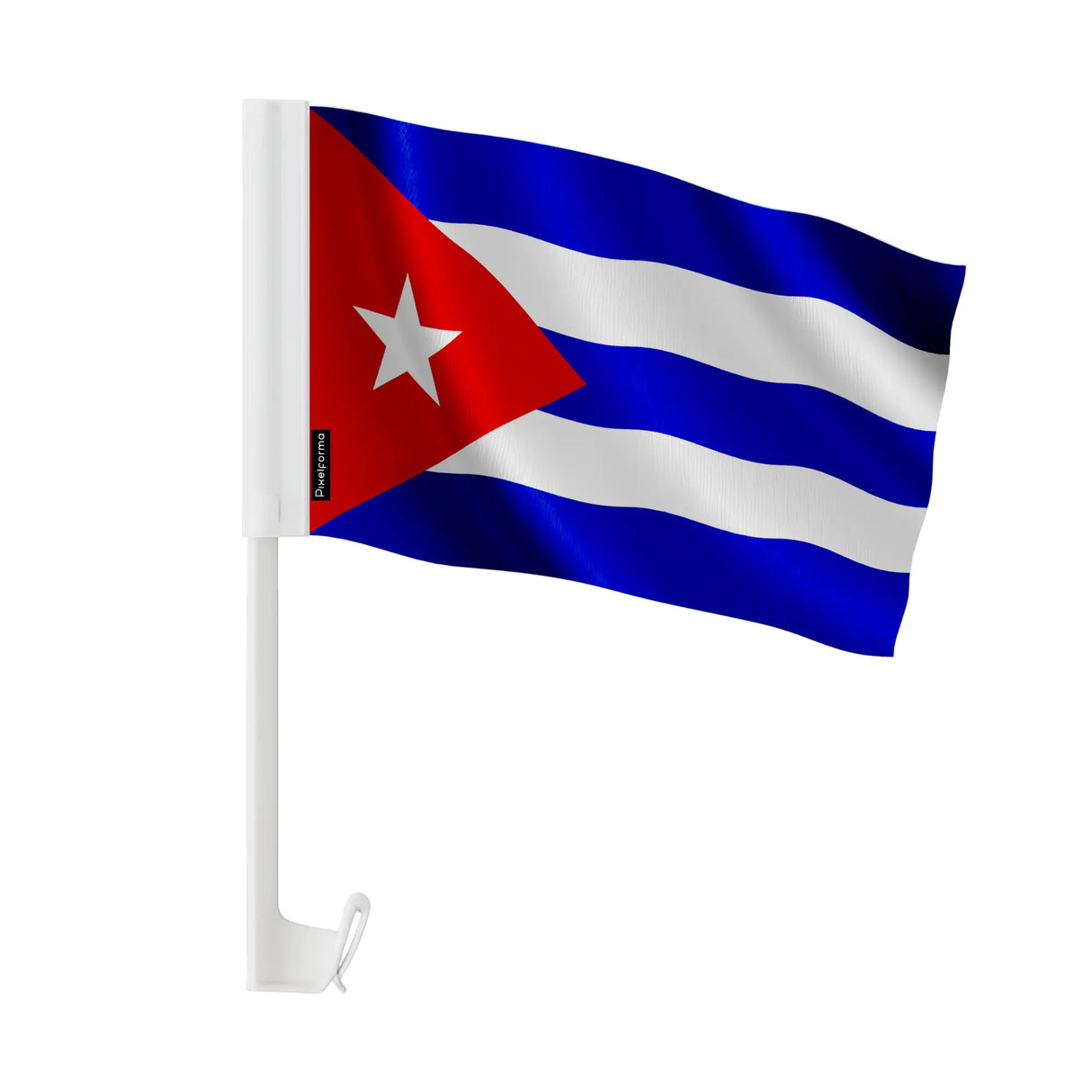 Drapeau voiture cuba en polyester fixation sur fenêtre