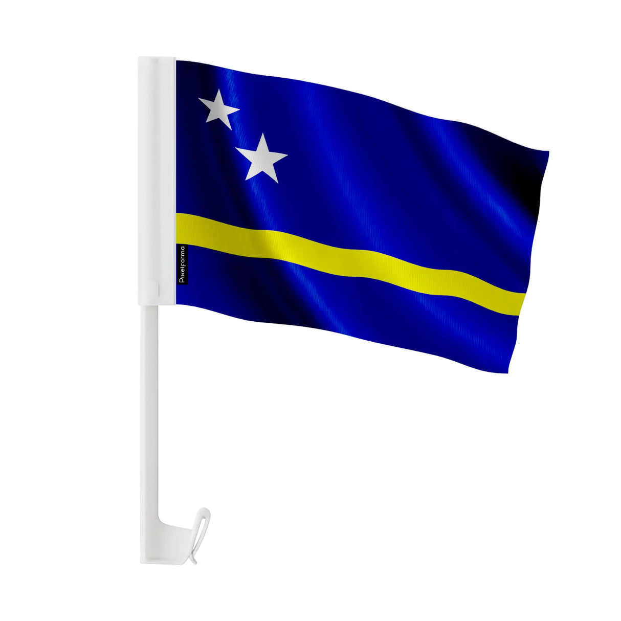 Drapeau voiture curaçao polyester fixation fenêtre solide