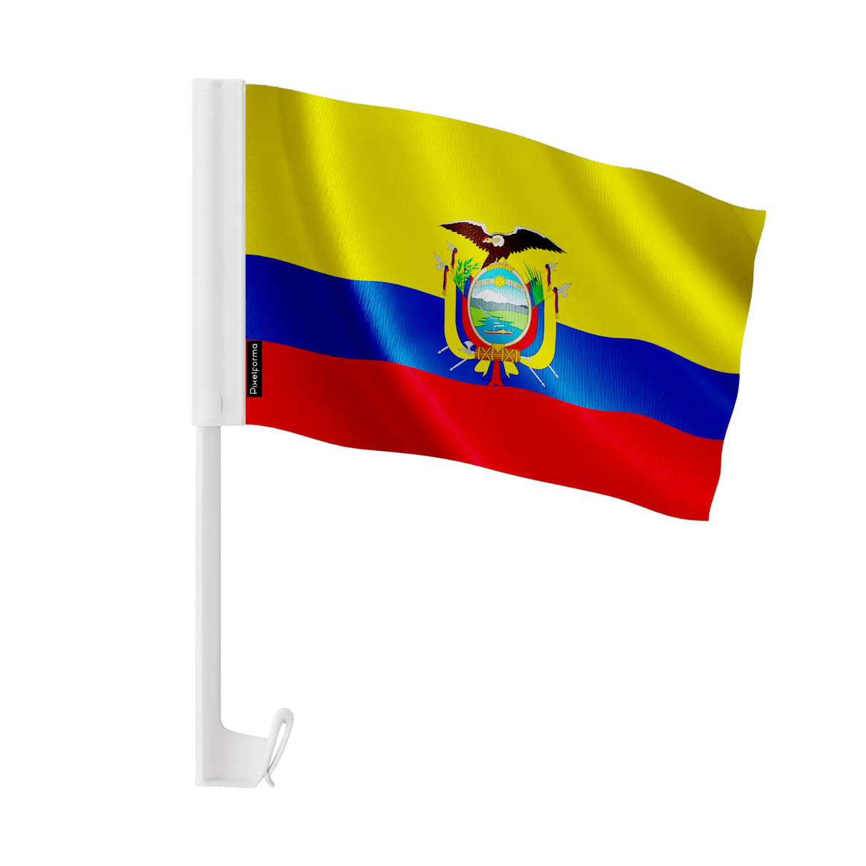 Drapeau voiture équateur polyester fixation fenêtre