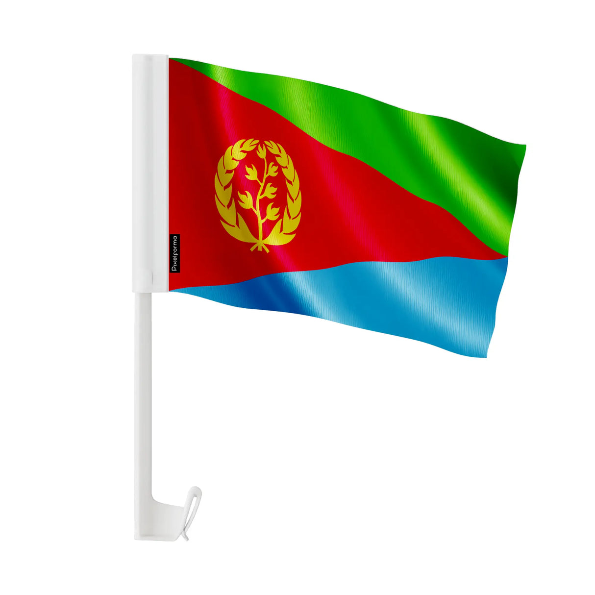 Drapeau voiture érythrée polyester fixation sur fenêtre