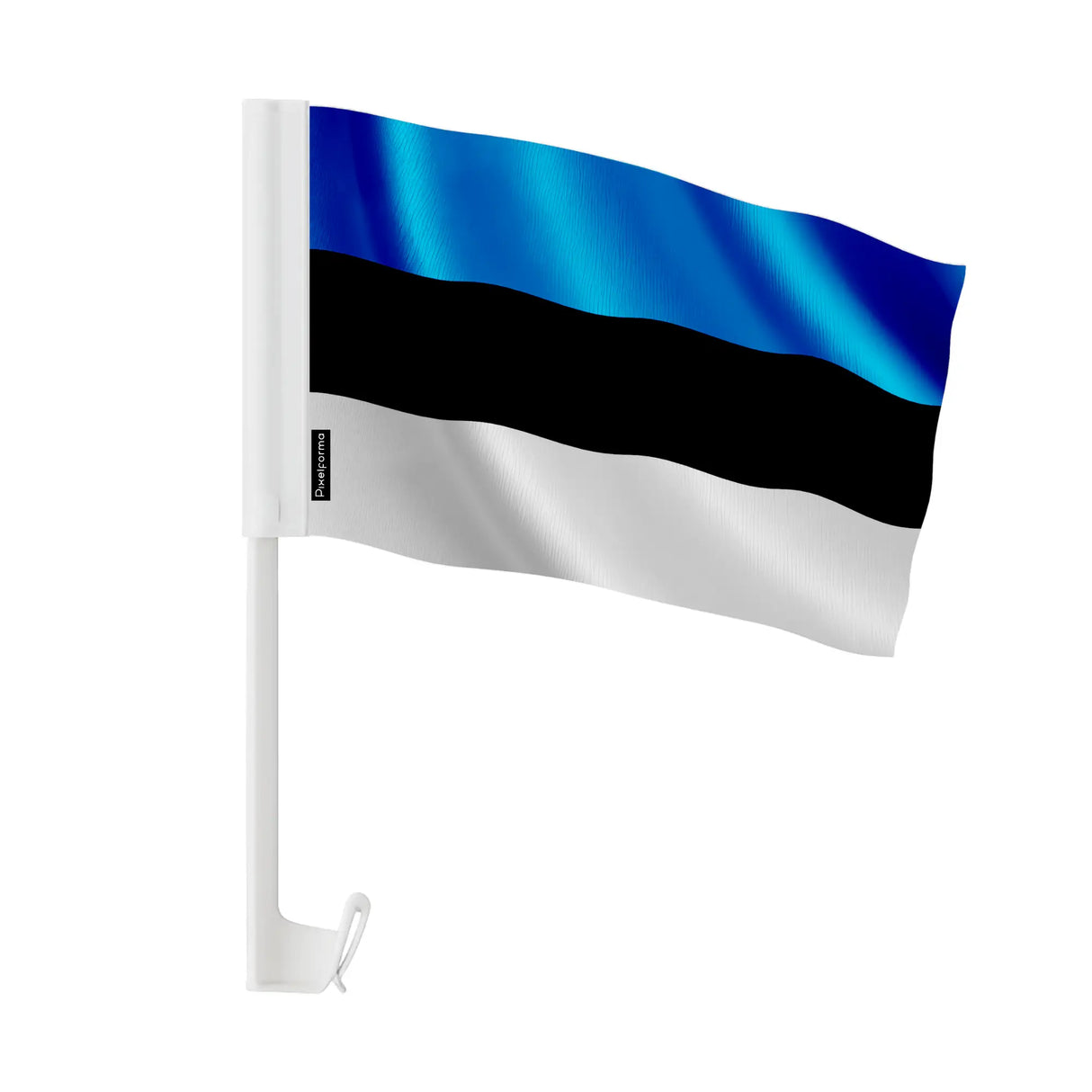 Drapeau voiture estonie polyester fixation pour fenêtre