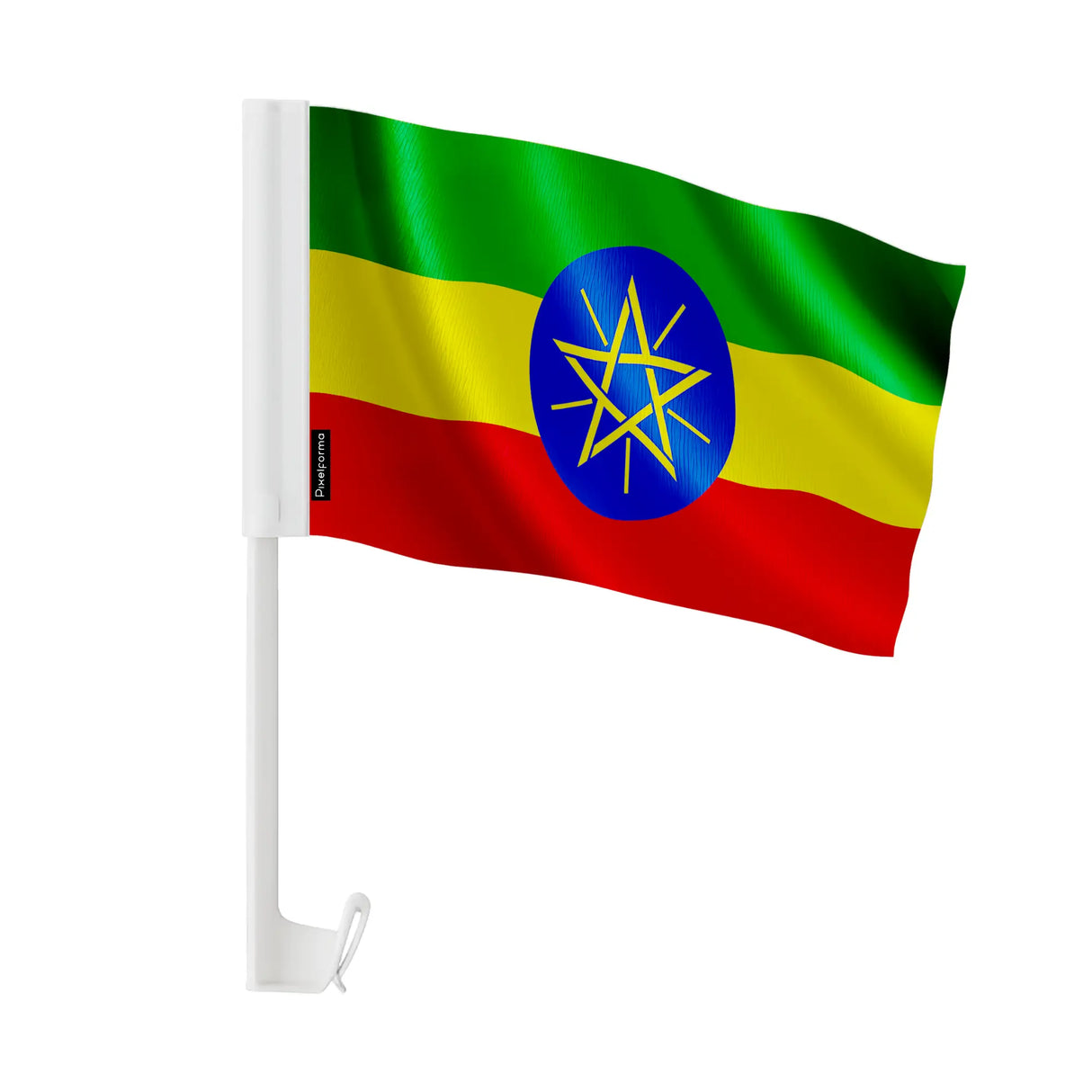 Drapeau voiture éthiopie polyester fixation sur fenêtre