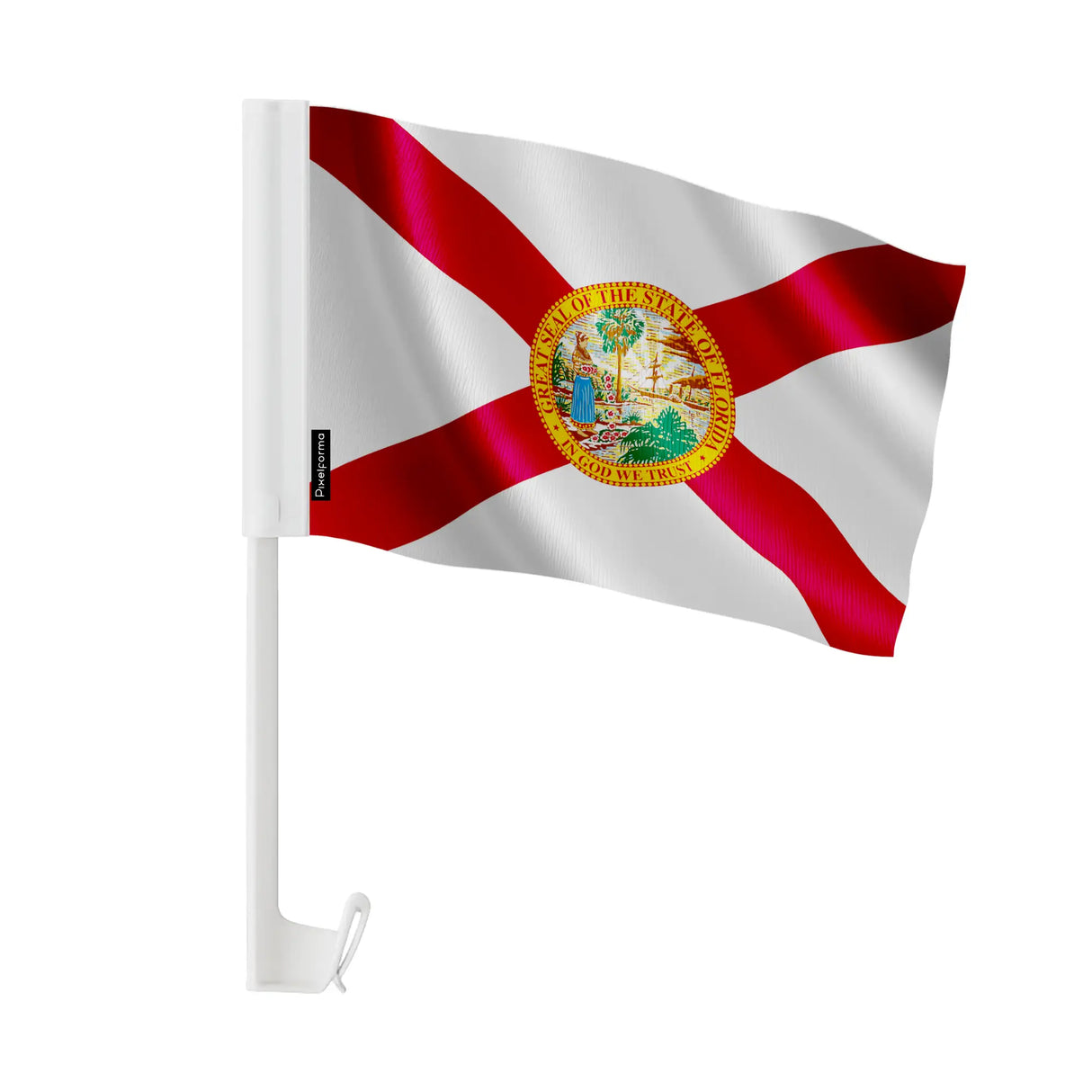Drapeau voiture floride polyester fixation sur fenêtre