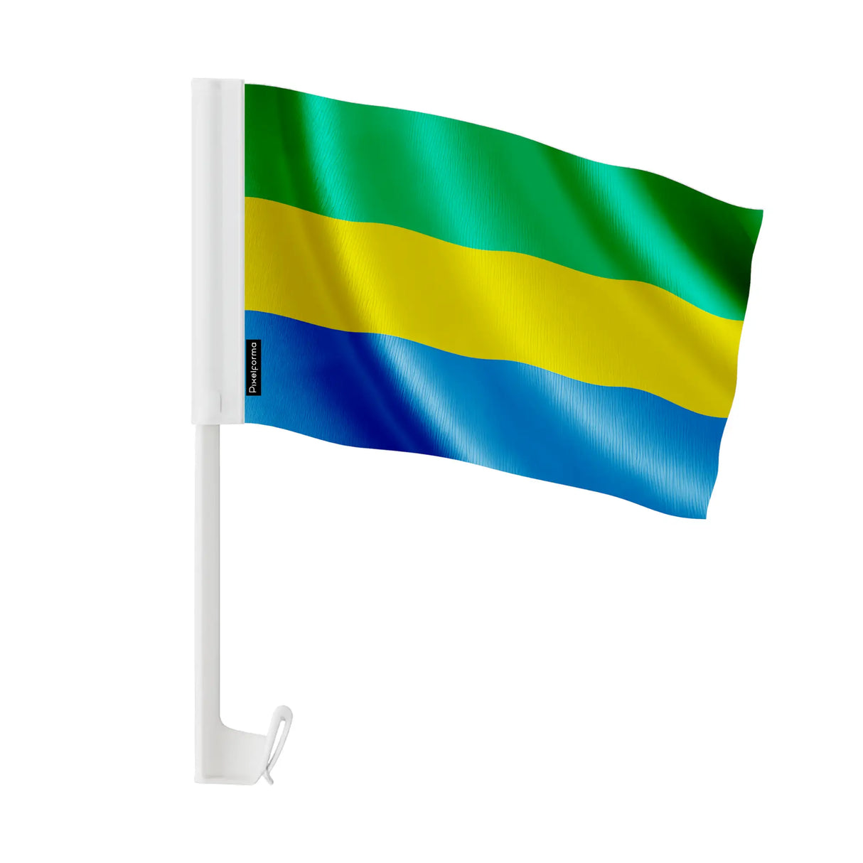 Drapeau voiture gabon polyester fixation sur fenêtre