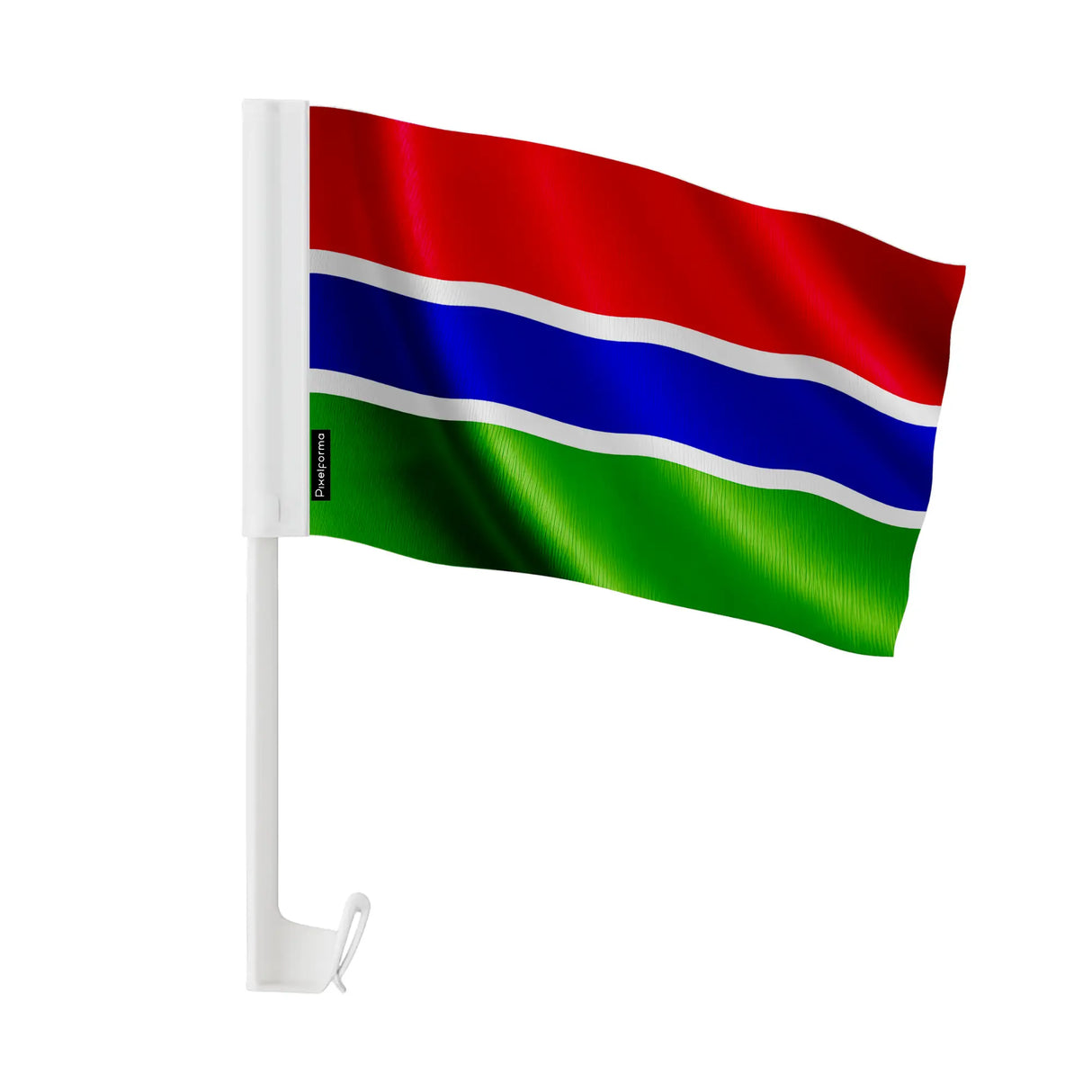 Drapeau voiture gambie en polyester fixation fenêtre robuste