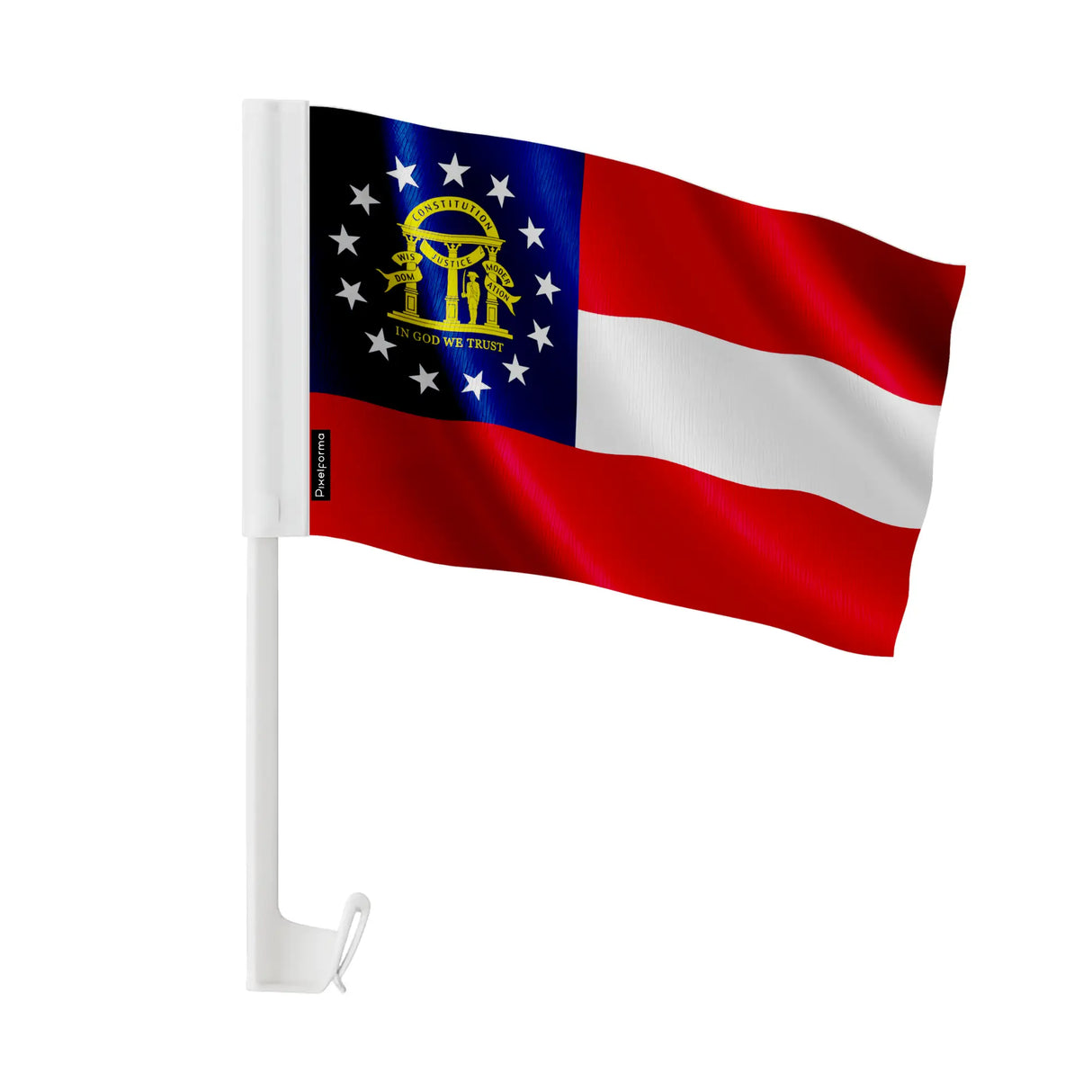 Drapeau voiture géorgie polyester fixation sur fenêtre