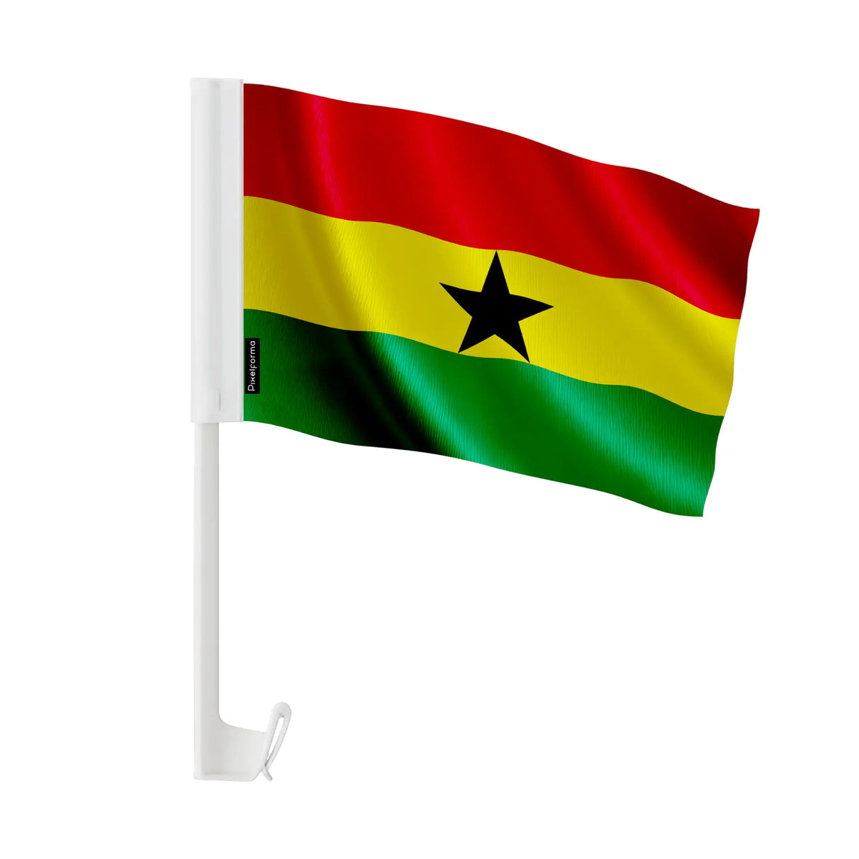 Drapeau voiture ghana polyester fixation sur fenêtre