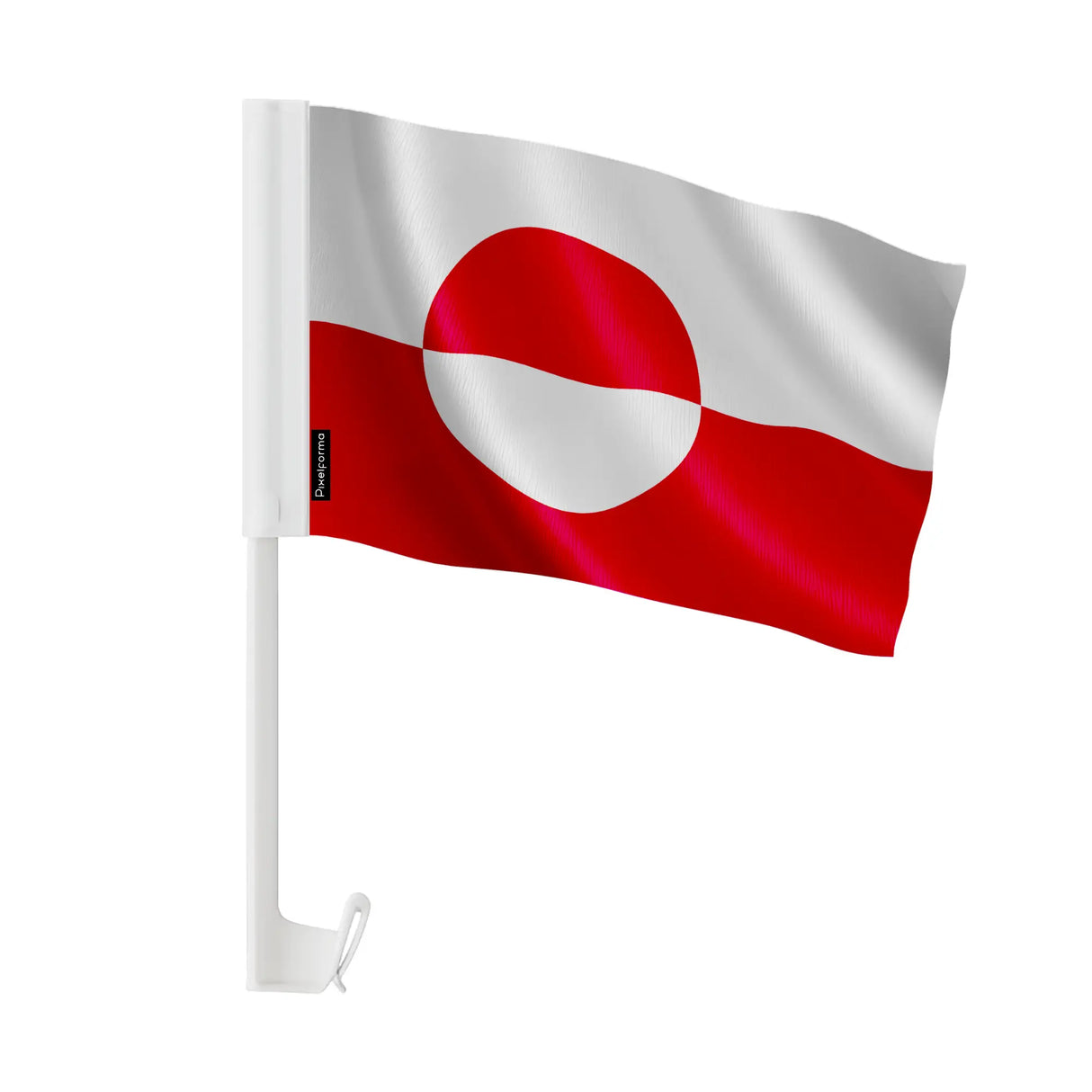 Drapeau voiture groenland polyester fixation fenêtre robuste