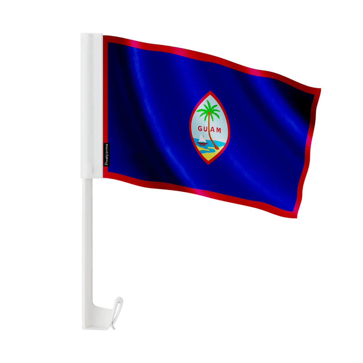 Drapeau voiture guam polyester fixation fenêtre résistante