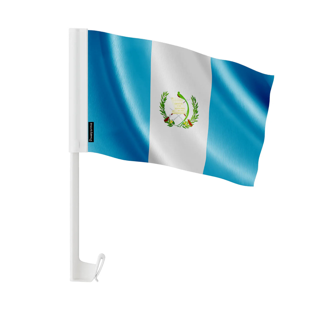 Drapeau voiture guatemala polyester fixation sur fenêtre