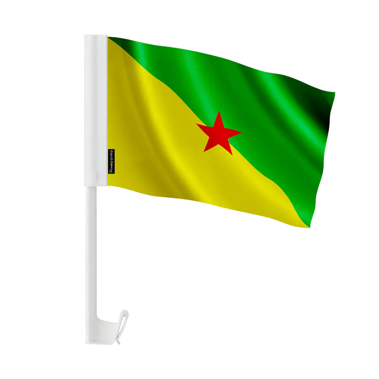 Drapeau voiture guyane en polyester fixation fenêtre