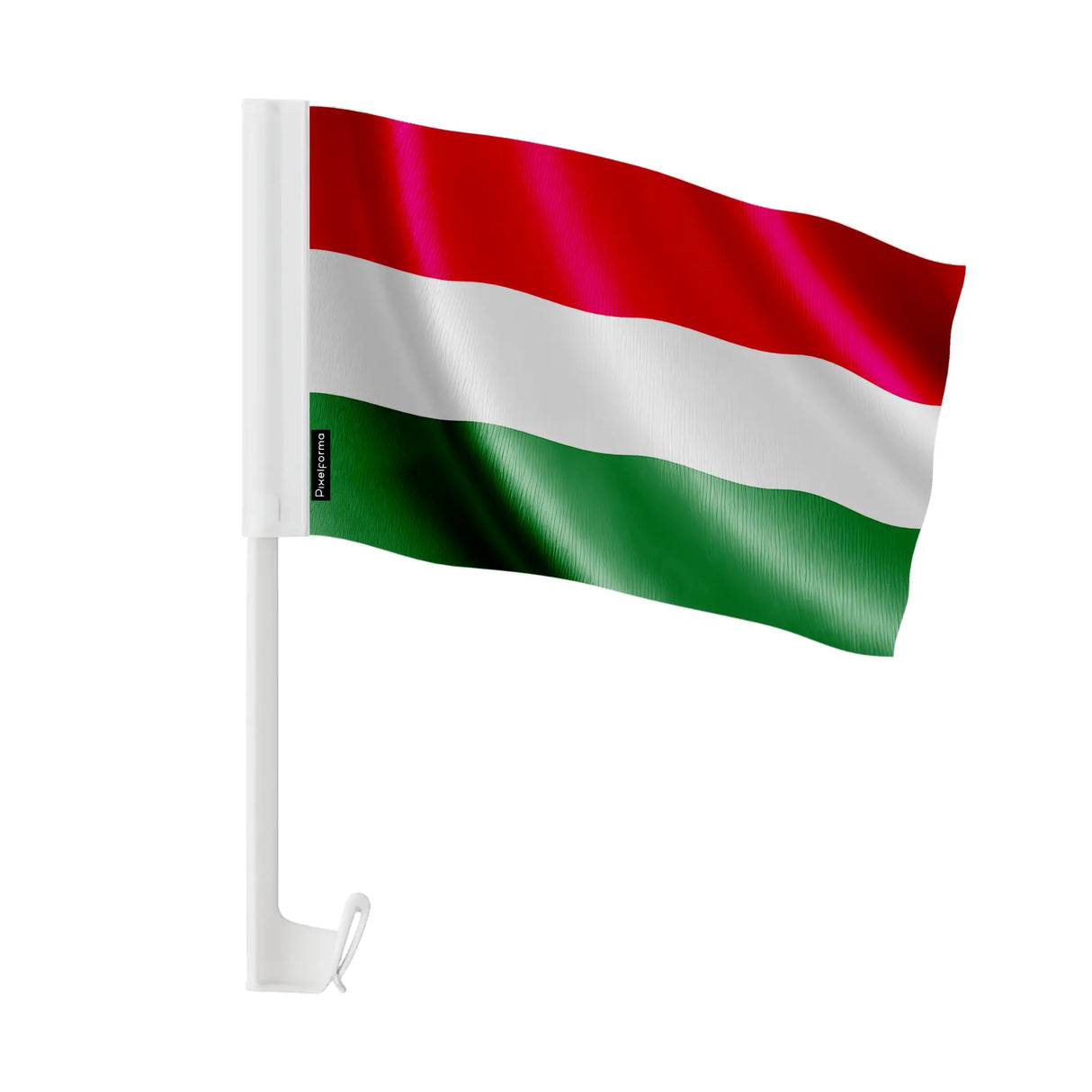 Drapeau voiture hongrie polyester fixation sur fenêtre