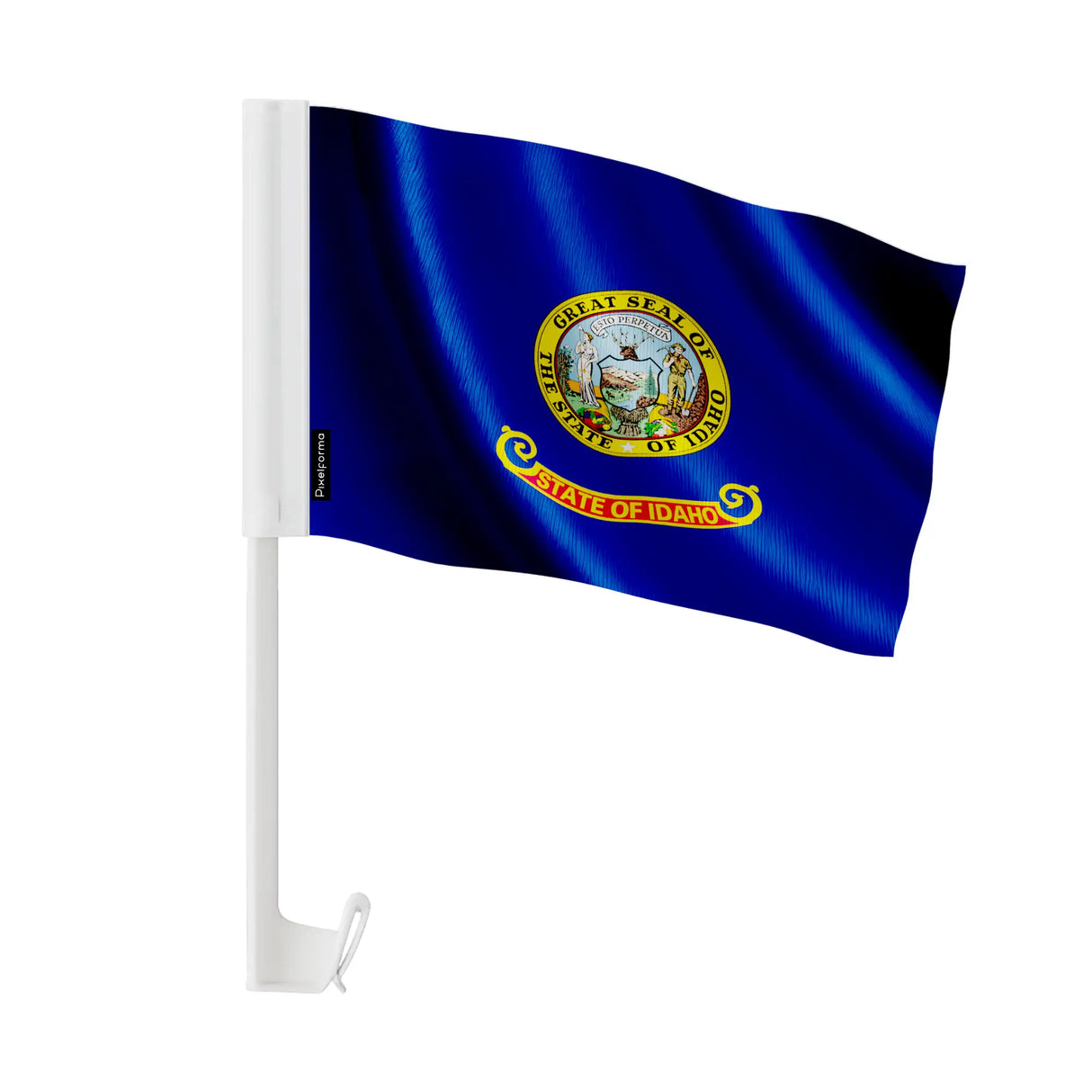Drapeau voiture idaho en polyester fixation sur fenêtre