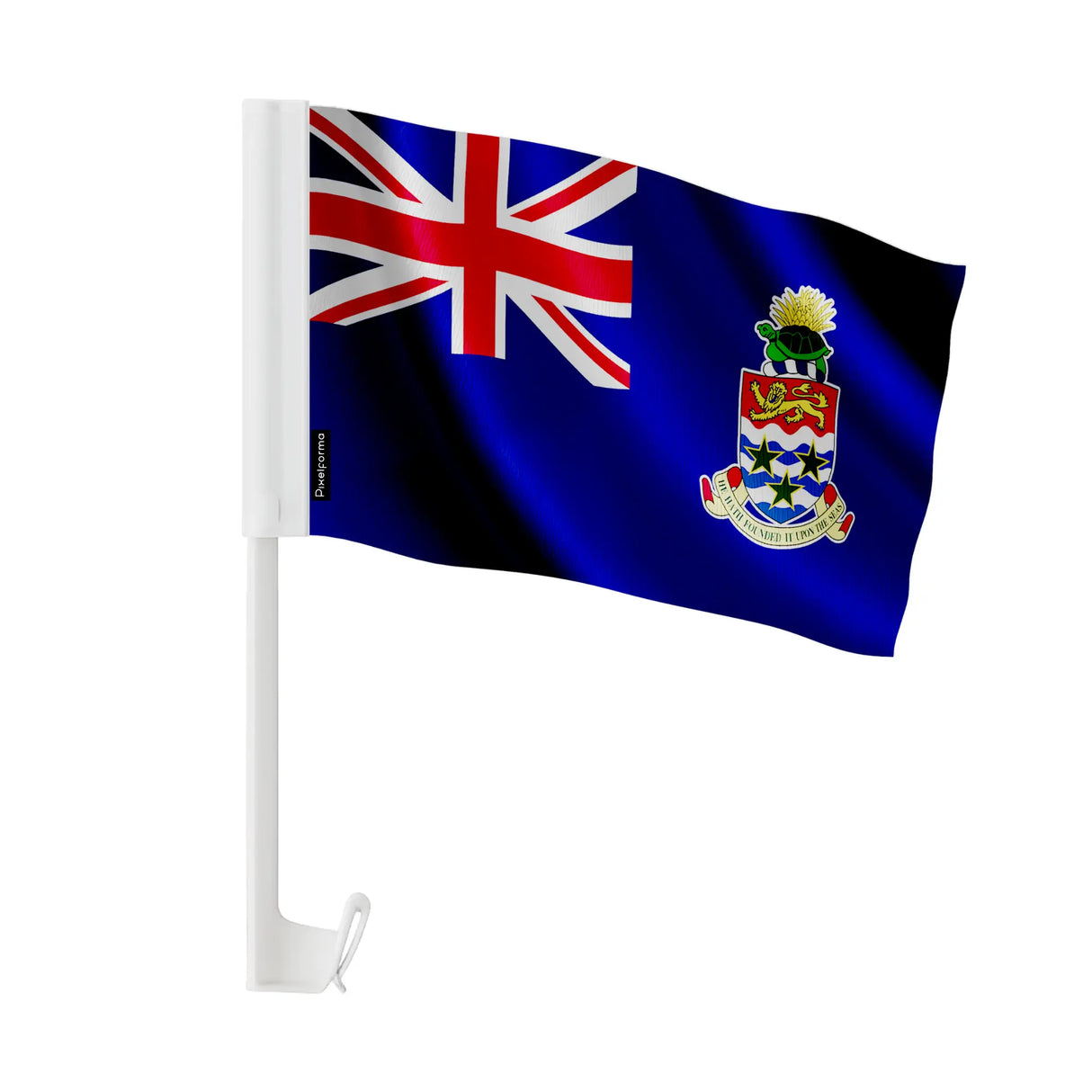 Drapeau voiture îles caïmans polyester fixation fenêtre