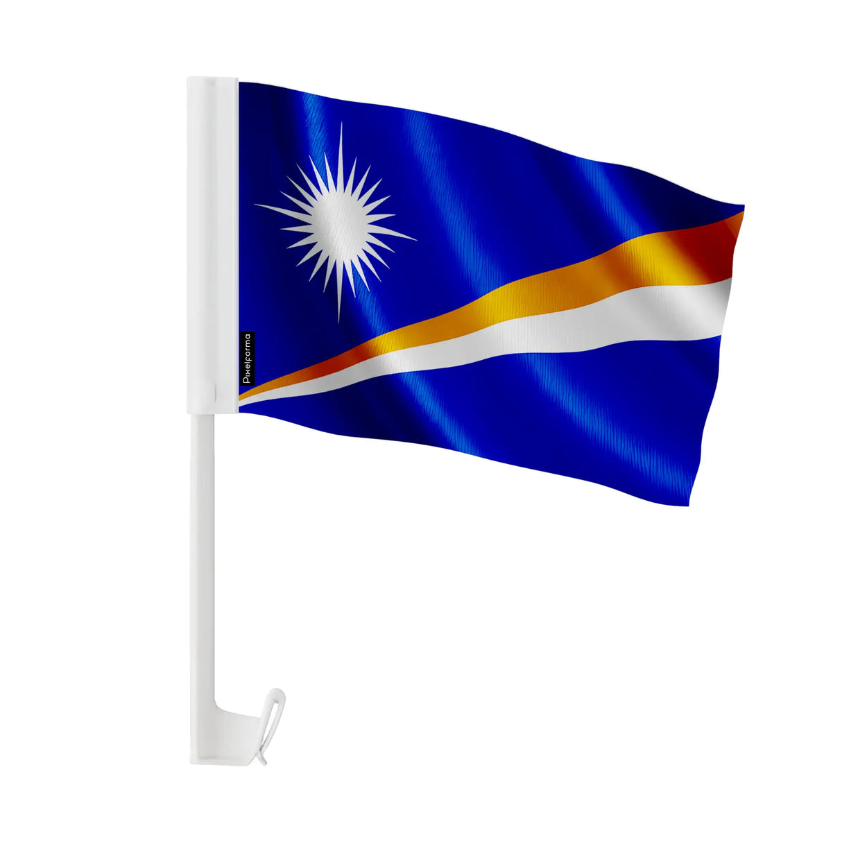 Drapeau voiture îles marshall polyester fixation fenêtre