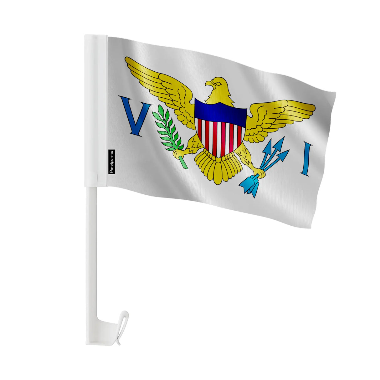 Drapeau voiture îles vierges polyester fixation fenêtre