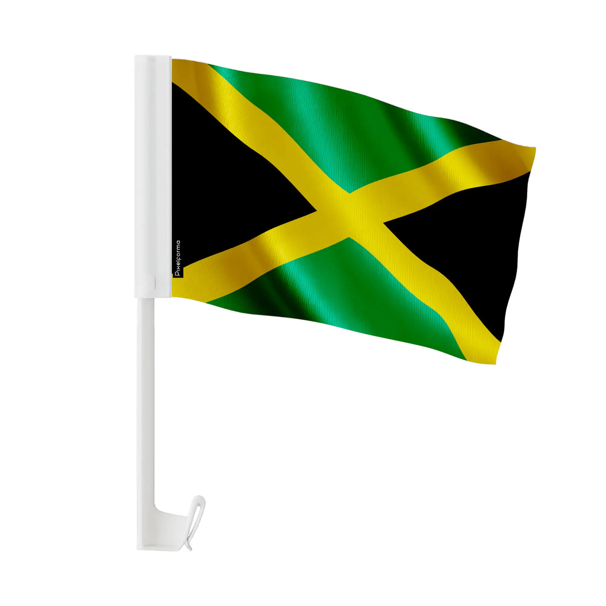 Drapeau voiture jamaïque tissu polyester fixation fenêtre