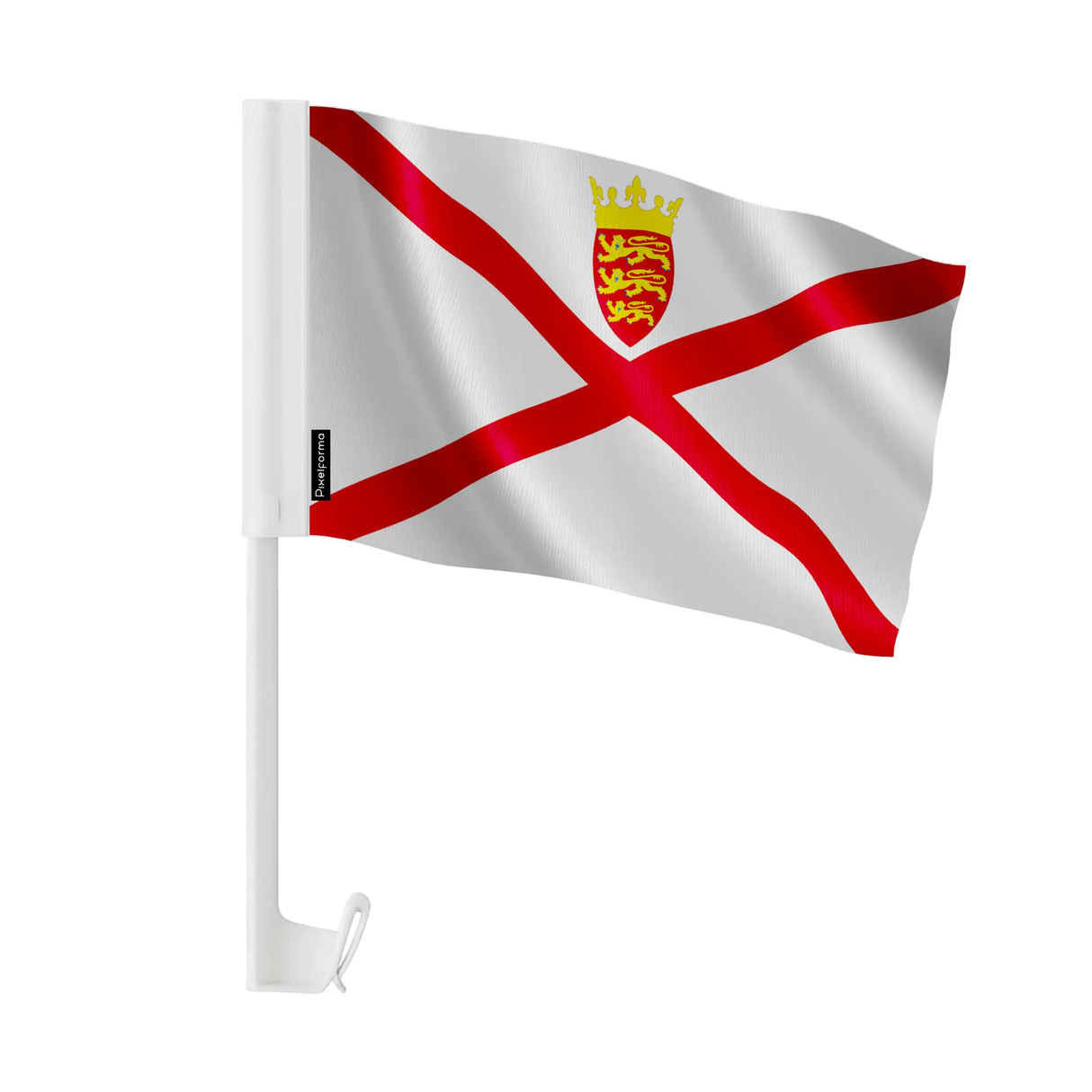 Drapeau voiture jersey france polyester fixation fenêtre