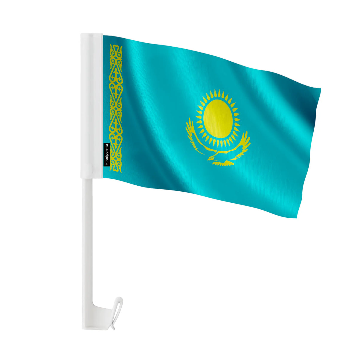 Drapeau voiture kazakhstan polyester fixation fenêtre solide